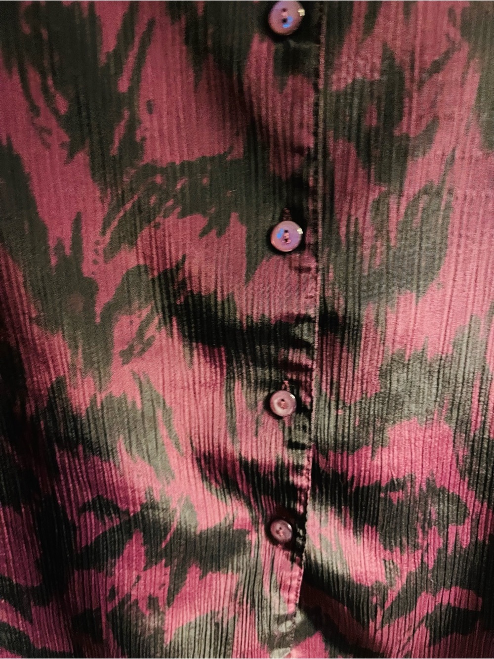 Women's Purple & Black Printed Button-Up Blouse - Picture 3 of 5